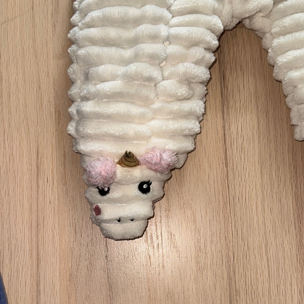 Adorable Unicorn Hooded Footie - Cream and Pink - Picture 4 of 16